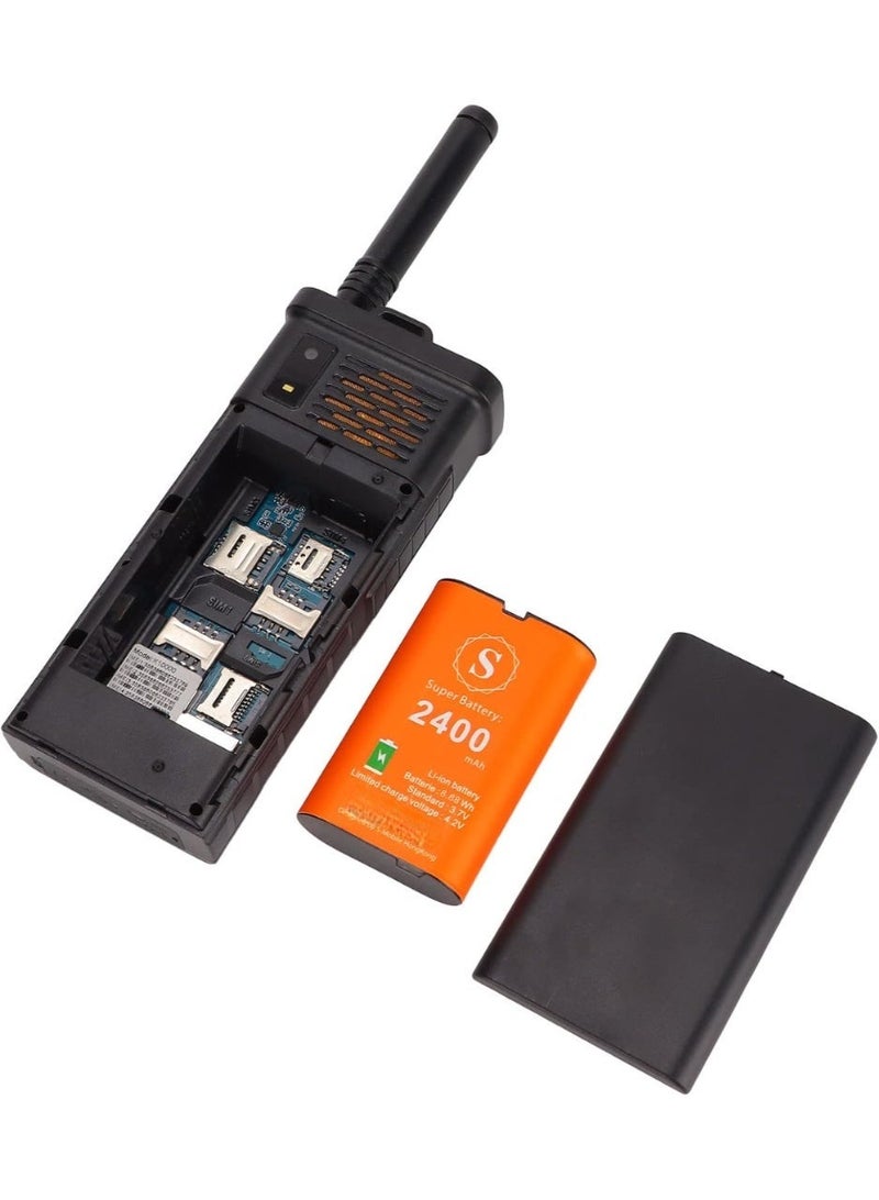 Hope 2026 Upgraded Rugged Unlocked Senior Phone – 4 SIM Card Standby, 10,000mAh Power Bank Battery, Extra Loud Speaker, Signal Booster Antenna & Bright Flashlight – Durable Backup Phone for Seniors & Outdoor - Image 3